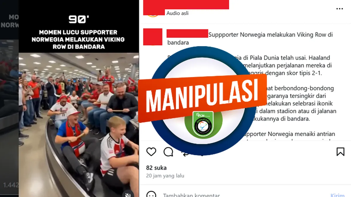 Cek Fakta: Video Suporter Norwegia Viking Row di Conveyor Bandara Ternyata Konten AI