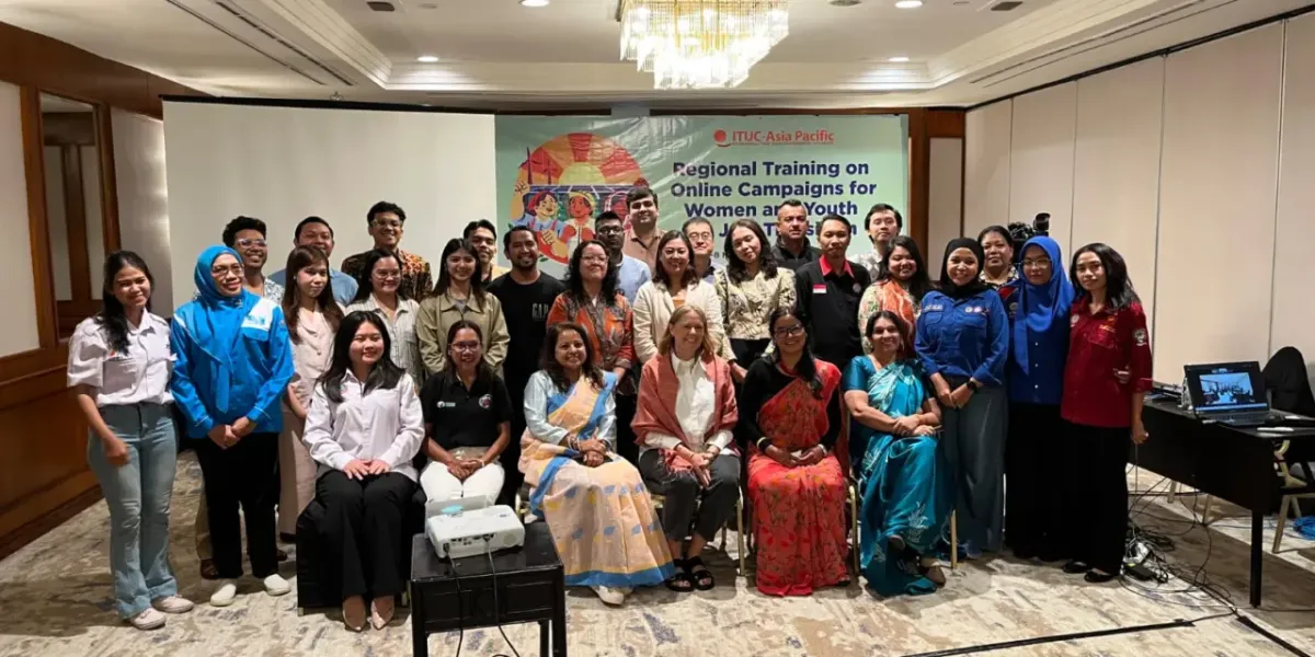 ITUC-Asia Pacific Latih Buruh Muda dan Perempuan Perkuat Kampanye Digital Transisi Berkeadilan di Jakarta