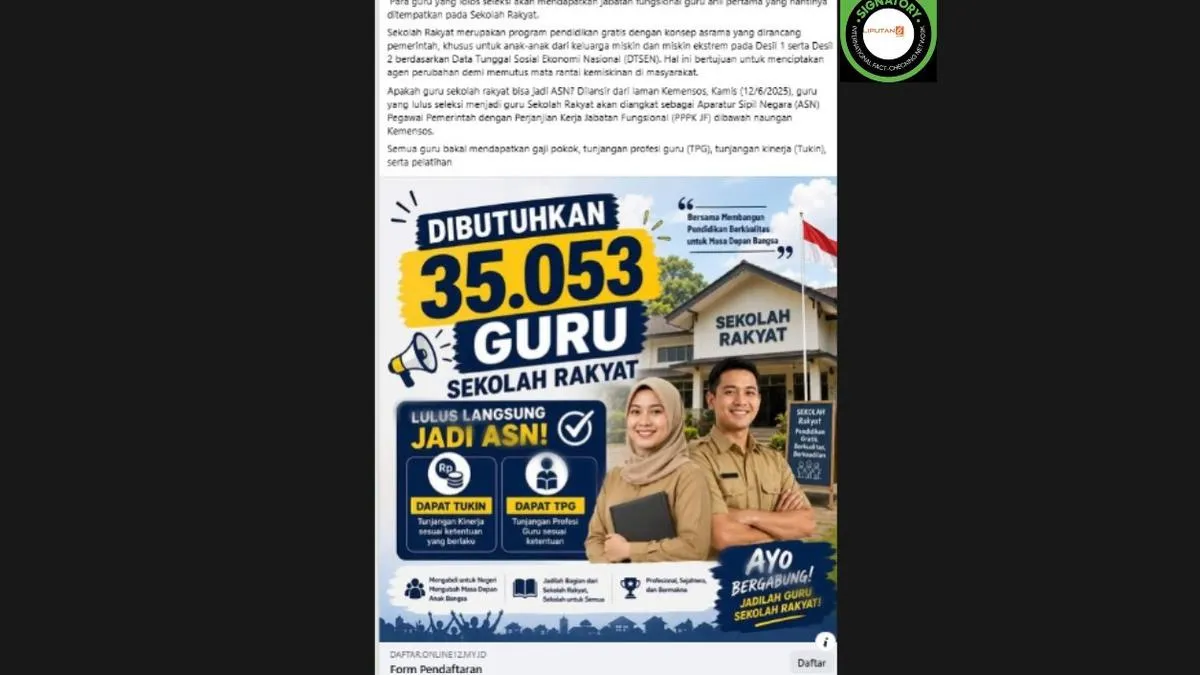 Hoaks Tautan Pendaftaran Guru dan ASN Sekolah Rakyat Marak di Media Sosial