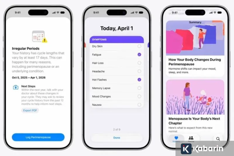 Apple Tambah Pelacakan Perimenopause dan Menopause di Aplikasi Health