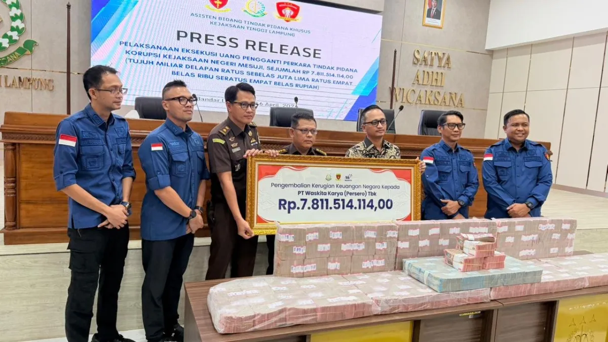 Kejaksaan Eksekusi Uang Pengganti Rp7,81 Miliar dalam Perkara Korupsi Tol Terpeka