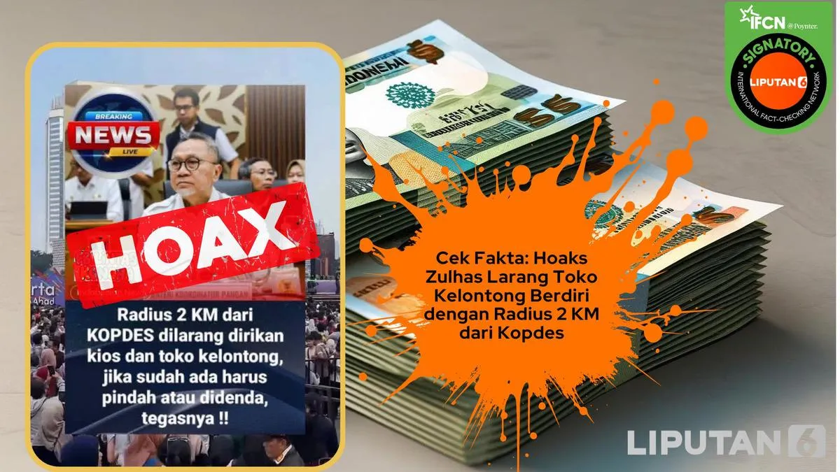 Cek Fakta: Klaim Zulhas Larang Toko Kelontong Beroperasi dalam Radius 2 Km dari Kopdes Disebut Hoaks