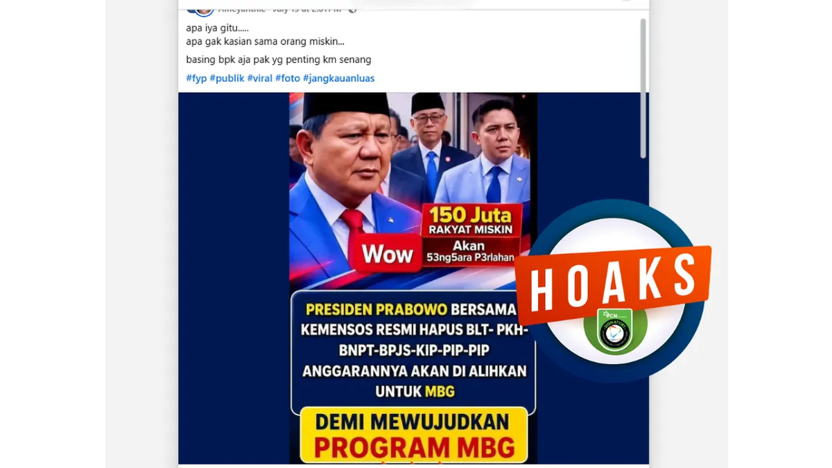 Hoaks Bansos Dihapus untuk Dialihkan ke Program MBG, Pemerintah Tegaskan Bantuan Tetap Berjalan