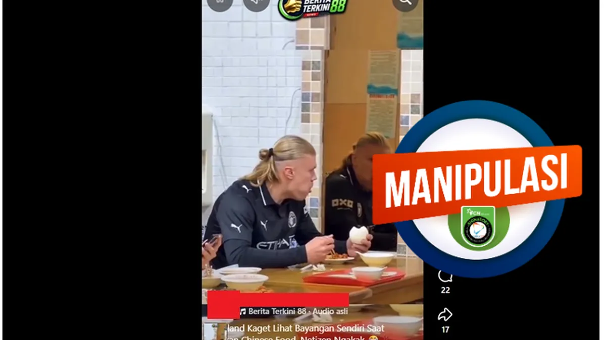 Video Haaland Kaget Melihat Wajah di Cermin Ternyata Hasil Rekayasa