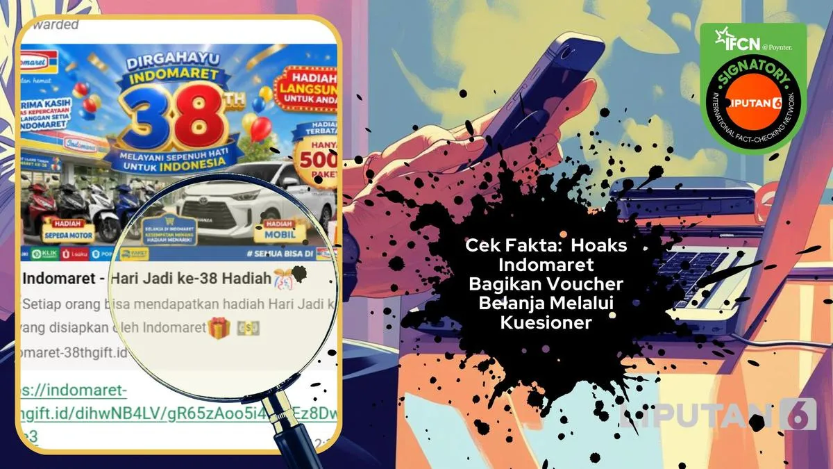 Cek Fakta: Pesan Berantai Kuesioner Berhadiah Voucher Belanja Mengatasnamakan Indomaret Beredar