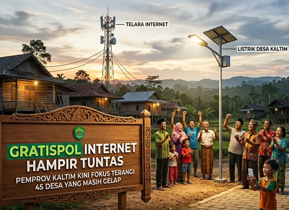 Program Gratispol Internet di Kaltim Hampir Rampung, Pemprov Beralih Percepat Listrik untuk Desa yang Masih Gelap