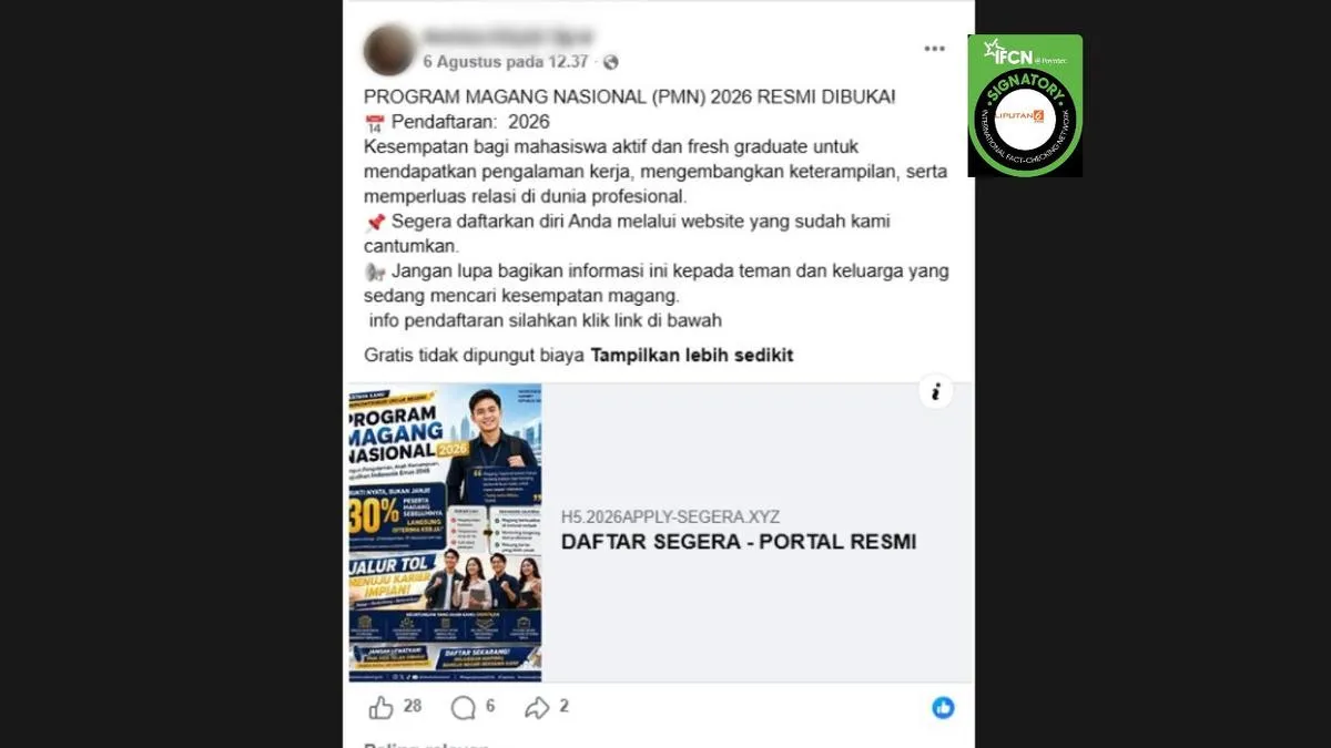 Cek Fakta: Link Pendaftaran Program Magang Nasional 2026 yang Beredar Tidak Benar, Ini Alur Resmi Kemnaker