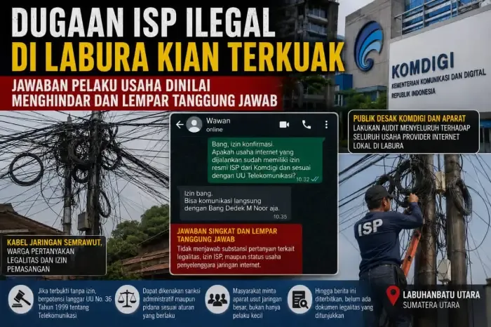 Dugaan ISP Ilegal di Labuhanbatu Utara Disorot, Konfirmasi Pengelola Dinilai Belum Menjawab Legalitas