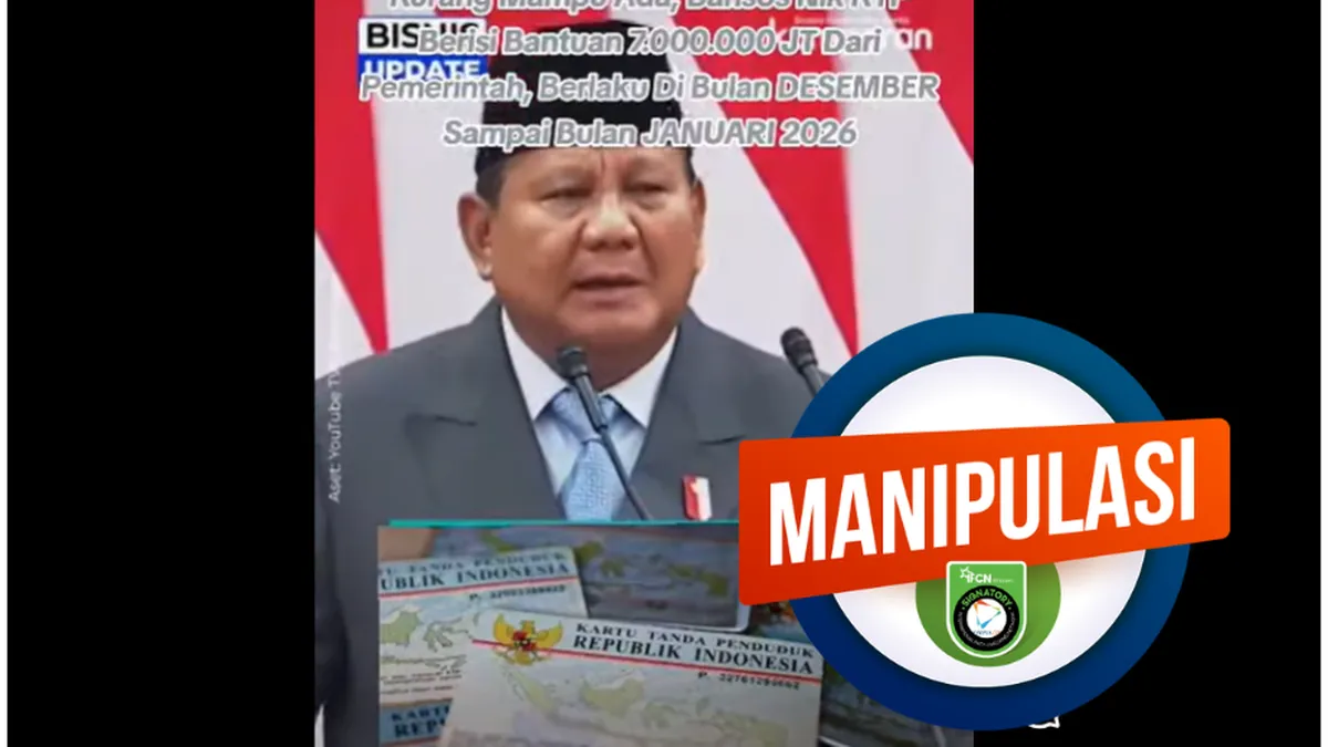 Cek Fakta: Klaim Video Prabowo Umumkan Bansos Tahap 3 Rp 7 Juta per NIK Disebut Hoaks