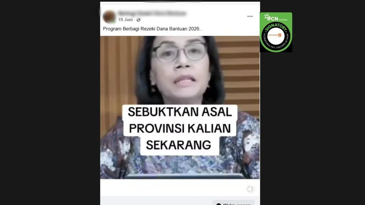 Cek Fakta: Video Sri Mulyani Umumkan Program “Berbagi Rezeki” Terbukti Konten Buatan AI