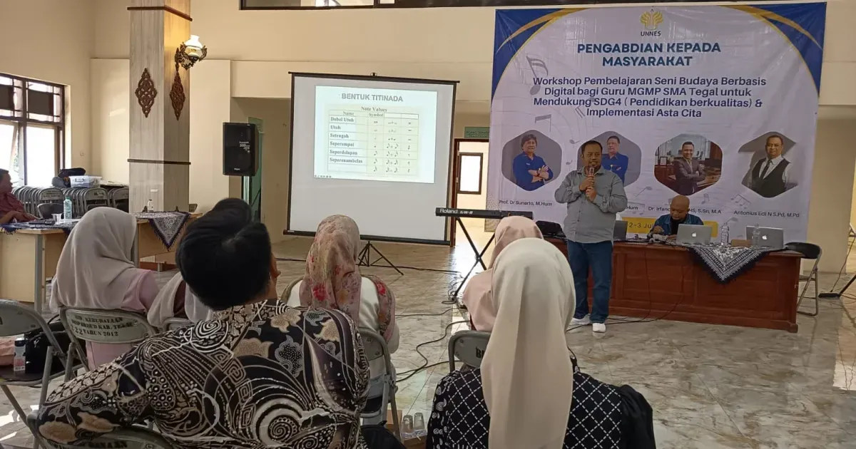 Puluhan Guru dan Siswa Seni Musik di Bregas Ikuti Workshop Pembelajaran Berbasis AI Bersama Unnes