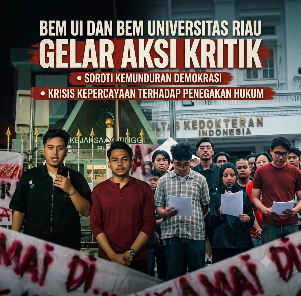 Aksi BEM UI dan BEM Unri Soroti Kemunduran Demokrasi dan Krisis Kepercayaan pada Penegakan Hukum