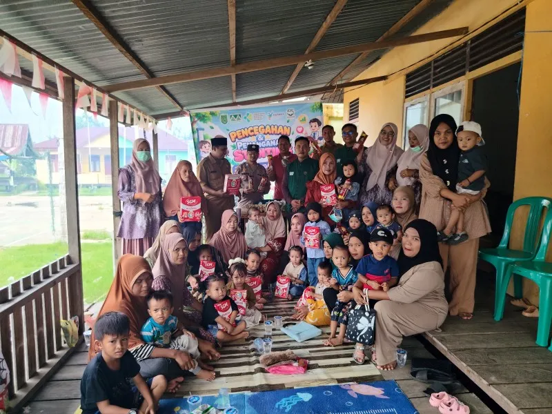 PT Guntung Idamannusa Salurkan Bantuan PMT untuk Pencegahan Stunting di Dua Desa Binaan di Inhil