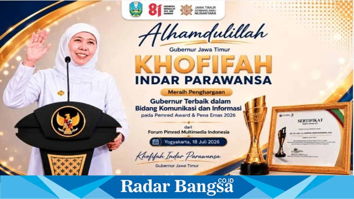 Khofifah Terima Pimred Award 2026 atas Keterbukaan Informasi Publik di Jawa Timur