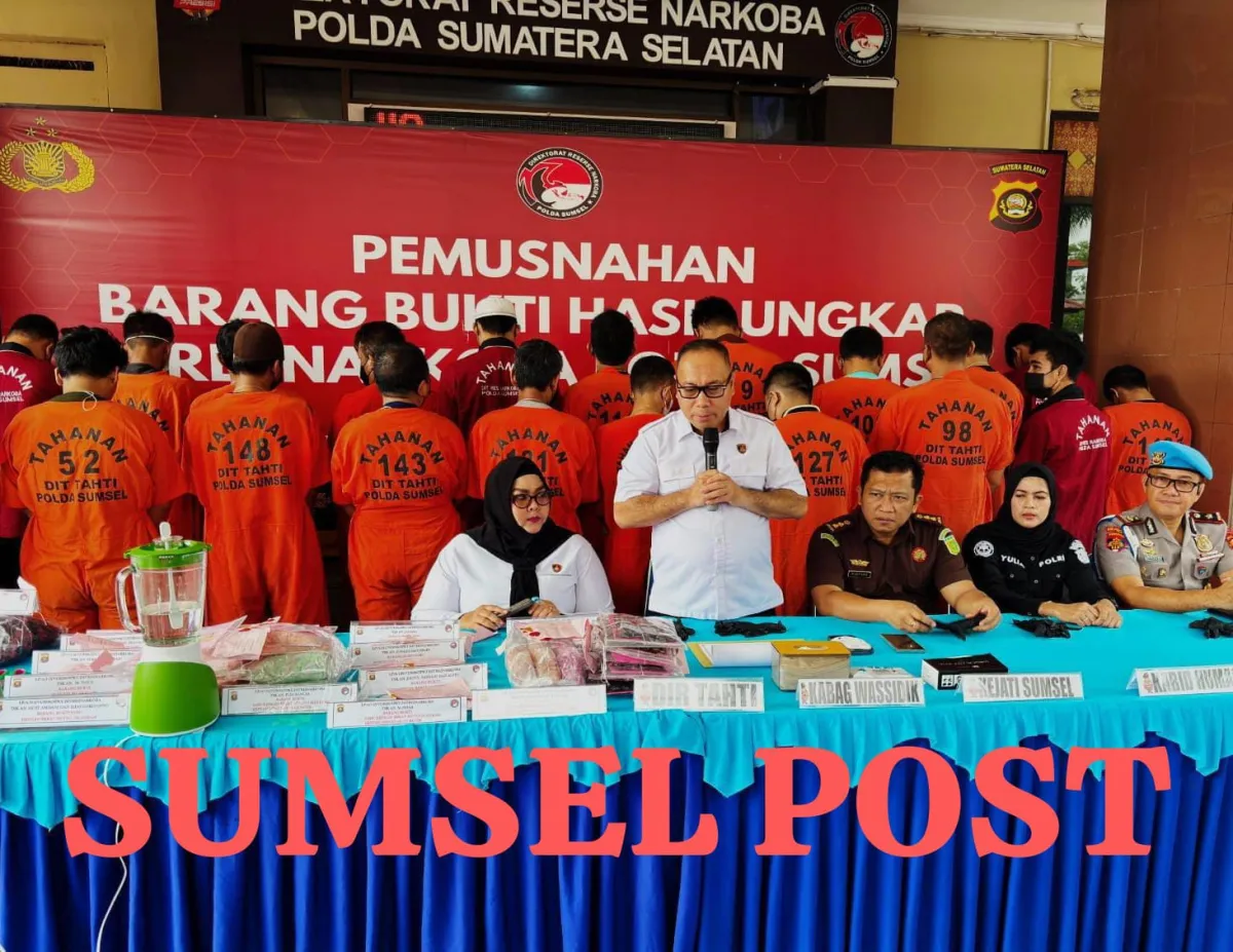 Polda Sumsel Musnahkan 4 Kilogram Sabu dan 17.981 Butir Ekstasi dari 20 Perkara Narkotika