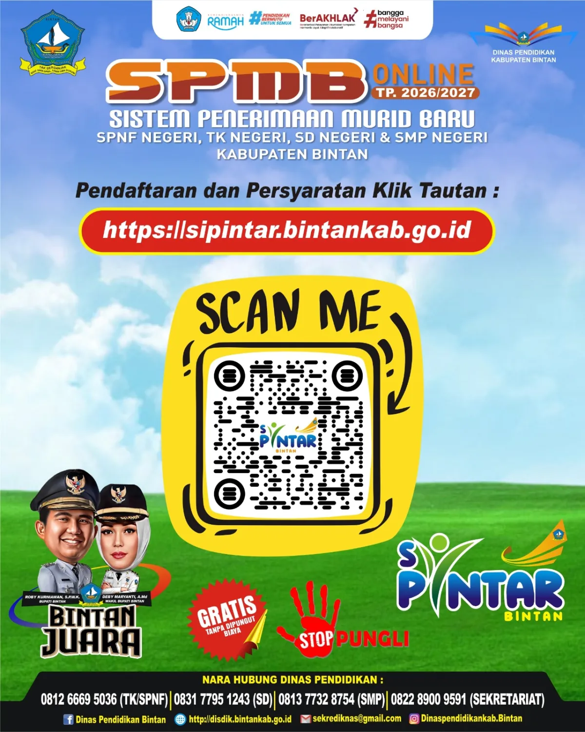 Pendaftaran SPMB Online 2026/2027 di Bintan Dibuka Lewat Aplikasi Si-Pintar, Ini Jadwalnya