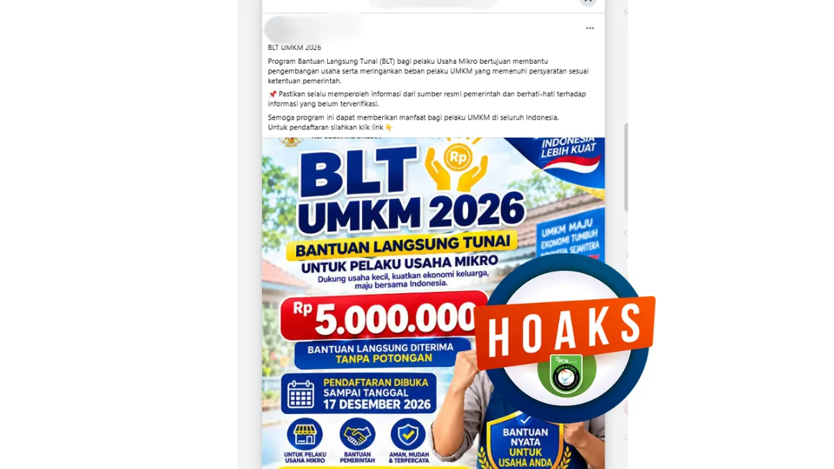 Hoaks BLT UMKM Rp 5 Juta Beredar di Media Sosial, Kementerian Minta Masyarakat Waspada