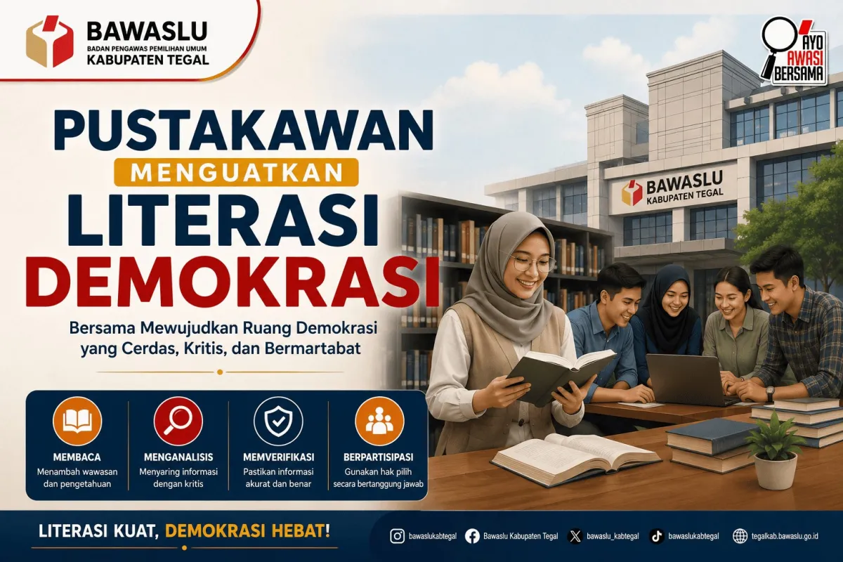 Bawaslu Kabupaten Tegal Dorong Gerakan Literasi Demokrasi Bersama Pustakawan