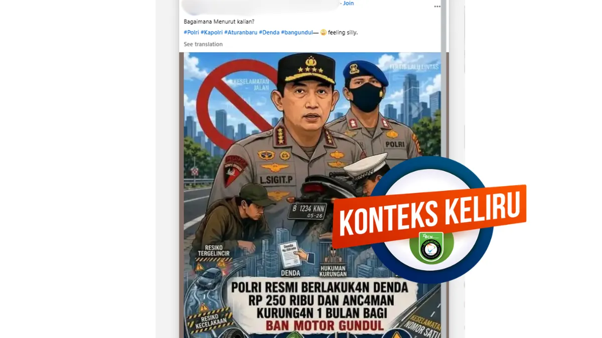 Infografik: Kabar Keliru soal Polri Terapkan Sanksi Kurungan dan Denda Tilang untuk Ban Gundul