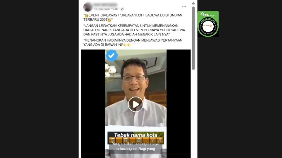 Cek Fakta: Video Menkeu Purbaya Umumkan Kuis Tebak Nama Kota Tidak Benar