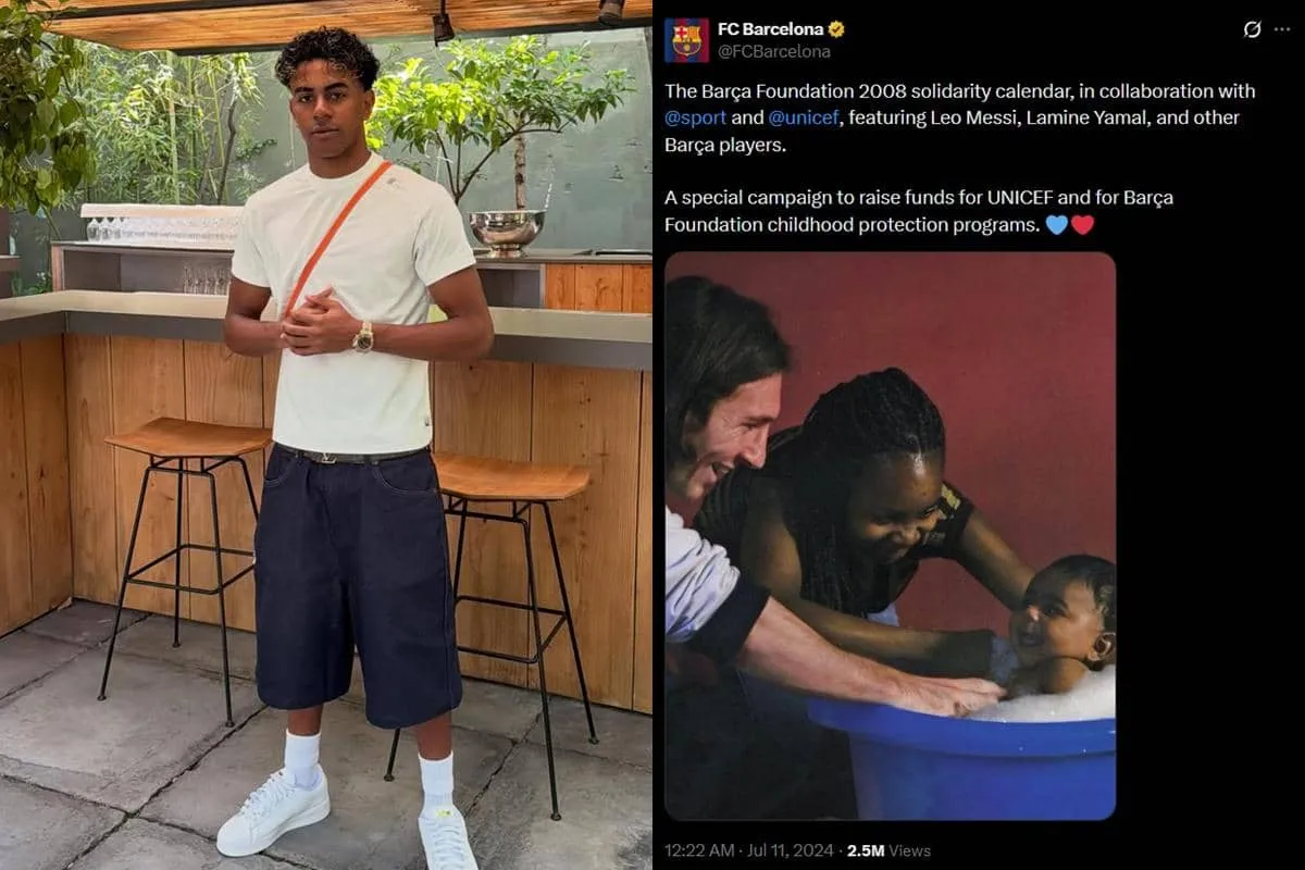 UNICEF Pastikan Foto Messi Memandikan Lamine Yamal Saat Bayi Adalah Asli