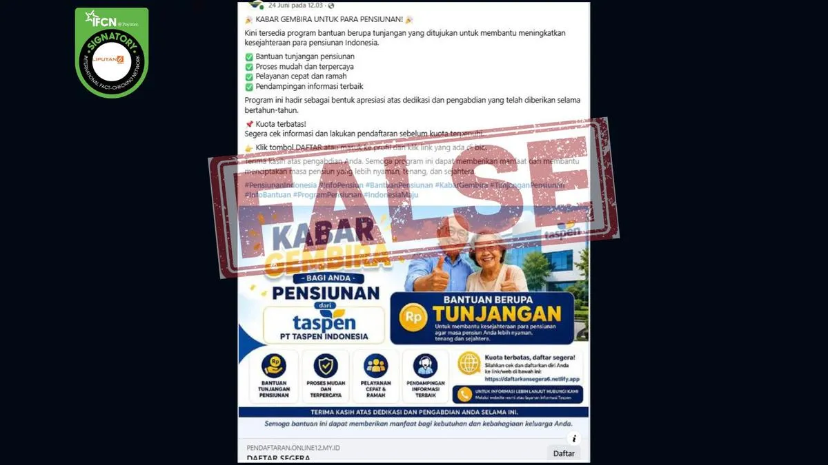 Deretan Video Hoaks soal Bantuan Dana Pensiunan Beredar di Media Sosial