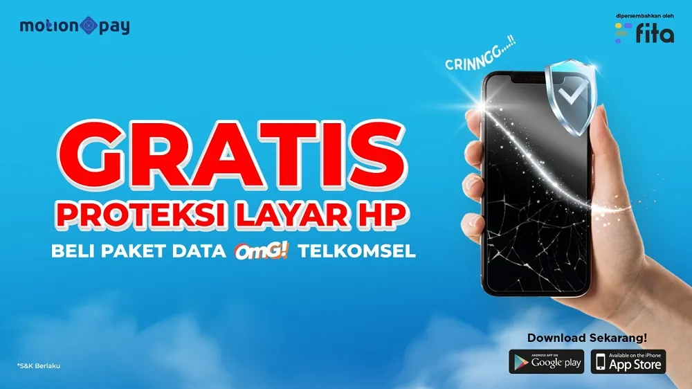 MotionPay Beri Asuransi Proteksi Layar HP Gratis untuk Pembelian Paket Data OMG Telkomsel
