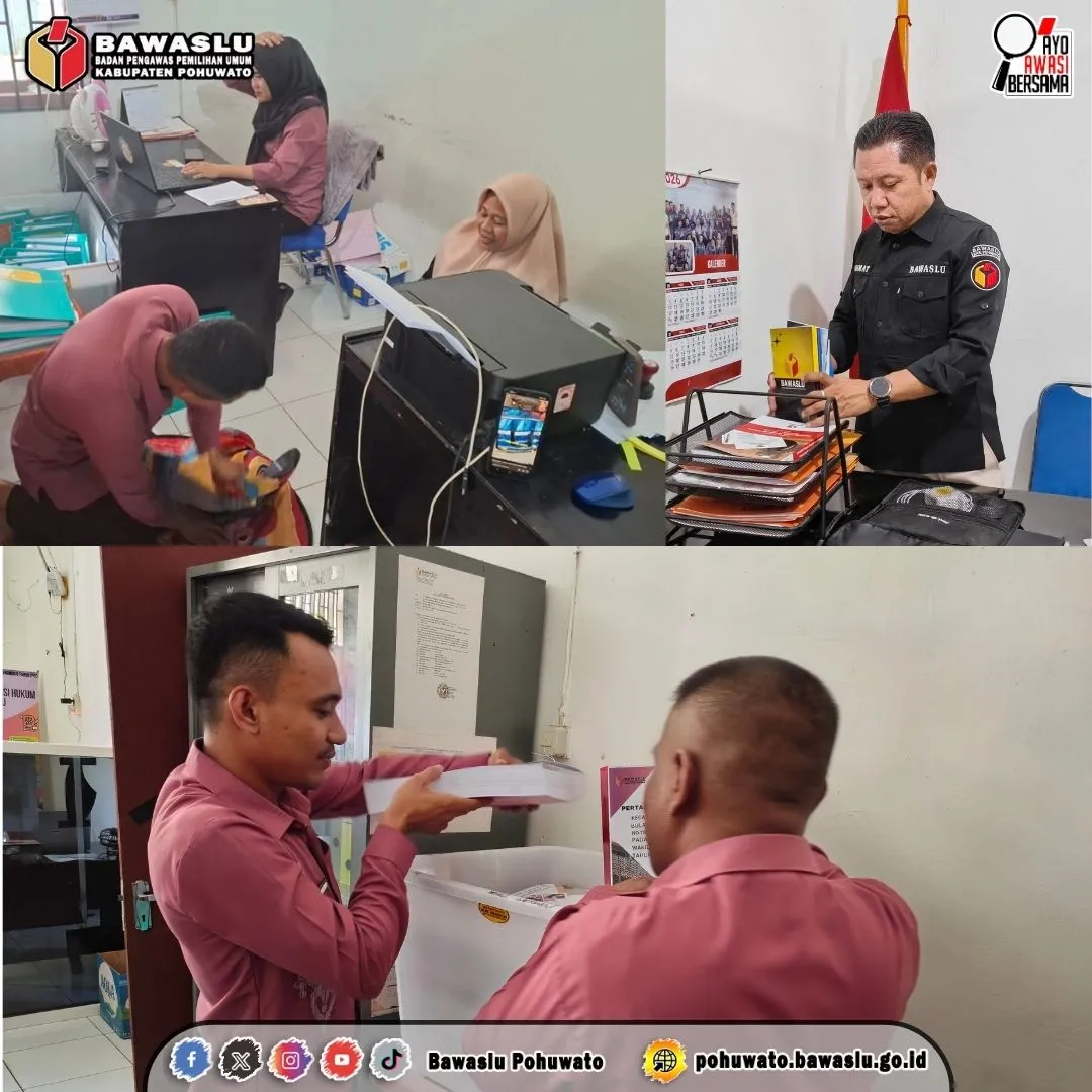 Jelang Pemeriksaan Keuangan, Bawaslu Pohuwato Benahi Administrasi dan Tata Ruang Sekretariat