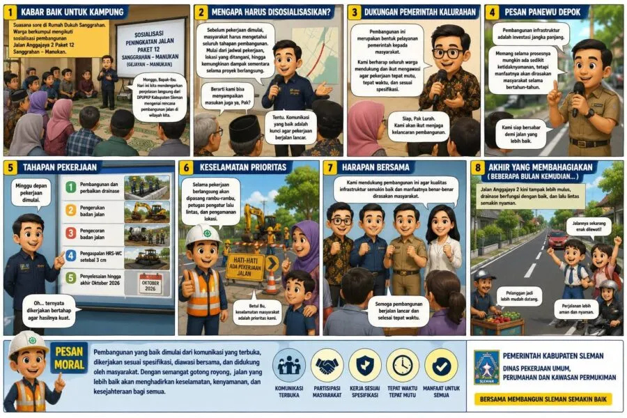 Pemkab Sleman Sosialisasikan Peningkatan Jalan Anggajaya, Warga Diajak Awasi Pelaksanaan Proyek