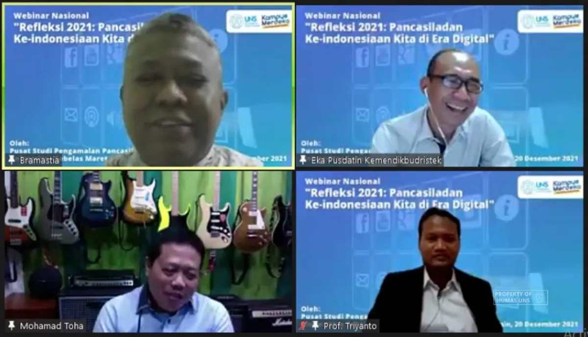 PSPP UNS Gelar Webinar Nasional Bahas Pancasila dan Keindonesiaan di Era Digital