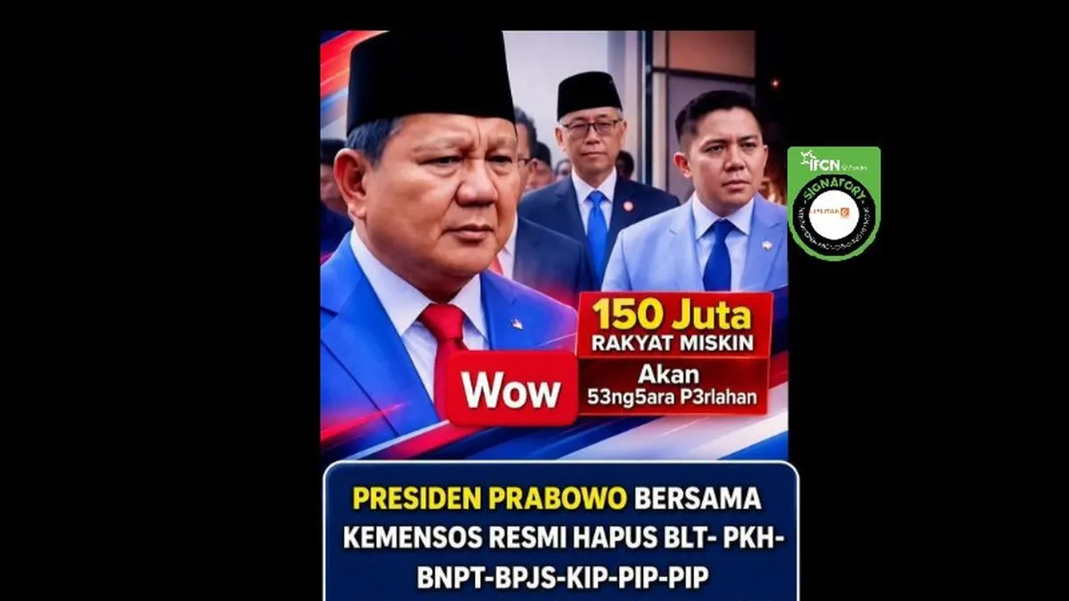 Cek Fakta: Klaim Prabowo dan Kemensos Hapus Bansos untuk Dialihkan ke MBG Disebut Hoaks