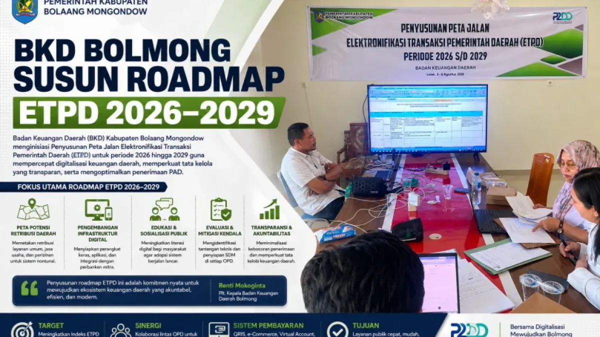 BKD Bolmong Susun Roadmap ETPD 2026–2029 untuk Perluas Transaksi Nontunai