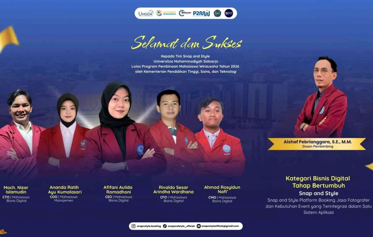 Tim Snap and Style Umsida Lolos P2MW 2026 lewat Platform Event Digital Terintegrasi