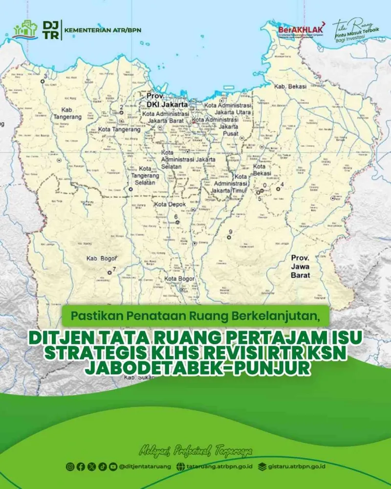 Ditjen Tata Ruang Pertajam Isu Strategis KLHS untuk Revisi RTR KSN Jabodetabek-Punjur