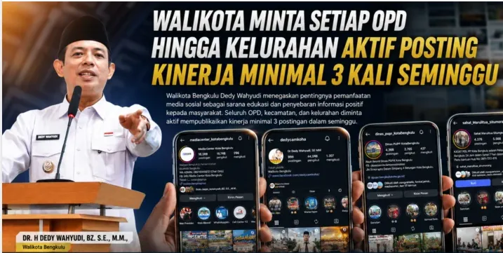 Pemkot Bengkulu Minta OPD Optimalkan Media Sosial untuk Transparansi dan Edukasi Publik