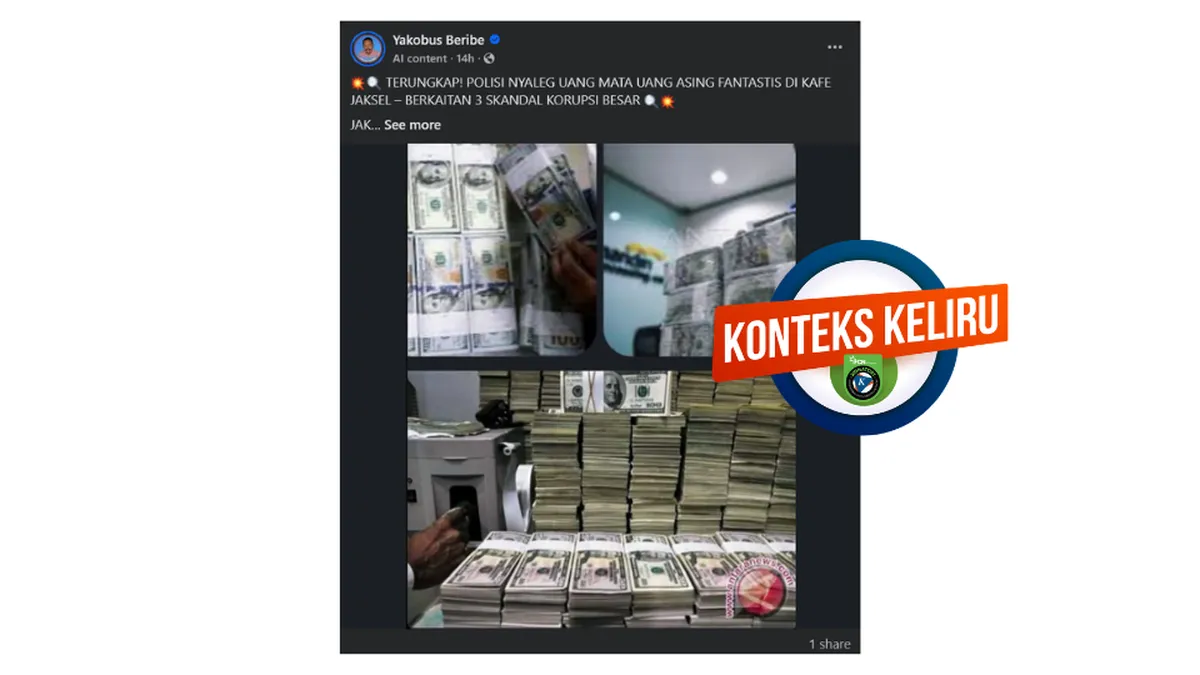 Foto Tumpukan Dolar AS yang Beredar Bukan Hasil Penggeledahan Cafe de'Clan Cipete