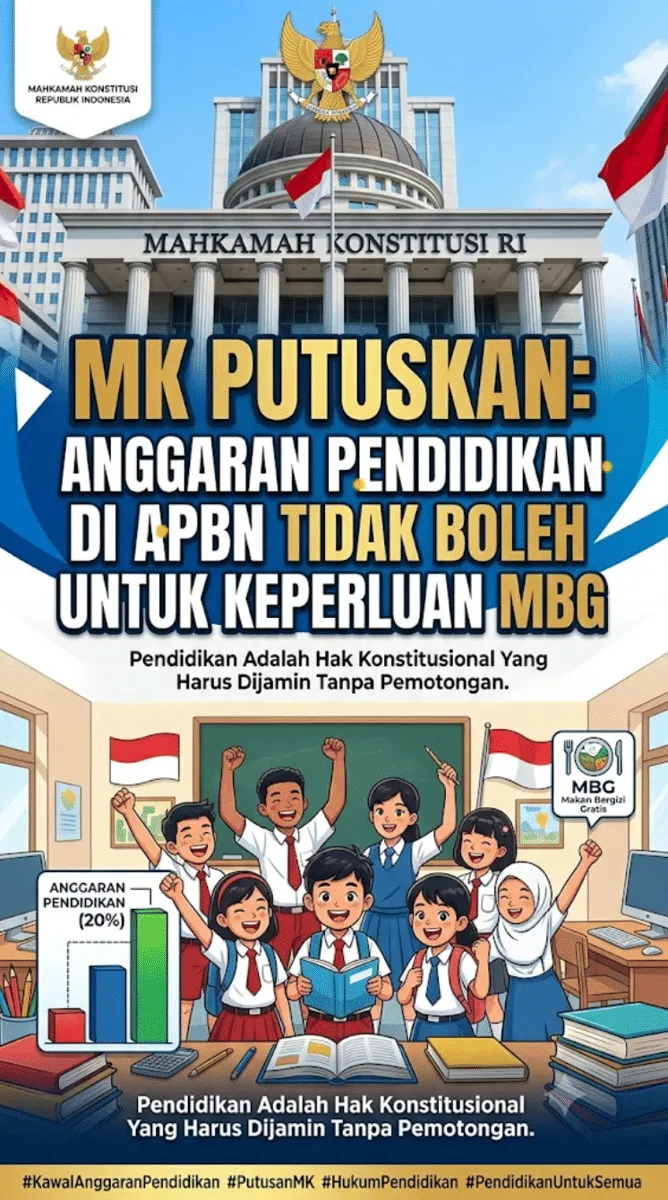 MK Akan Bacakan Putusan Uji UU APBN 2026 terkait Anggaran Pendidikan dan Program MBG pada 30 Juli