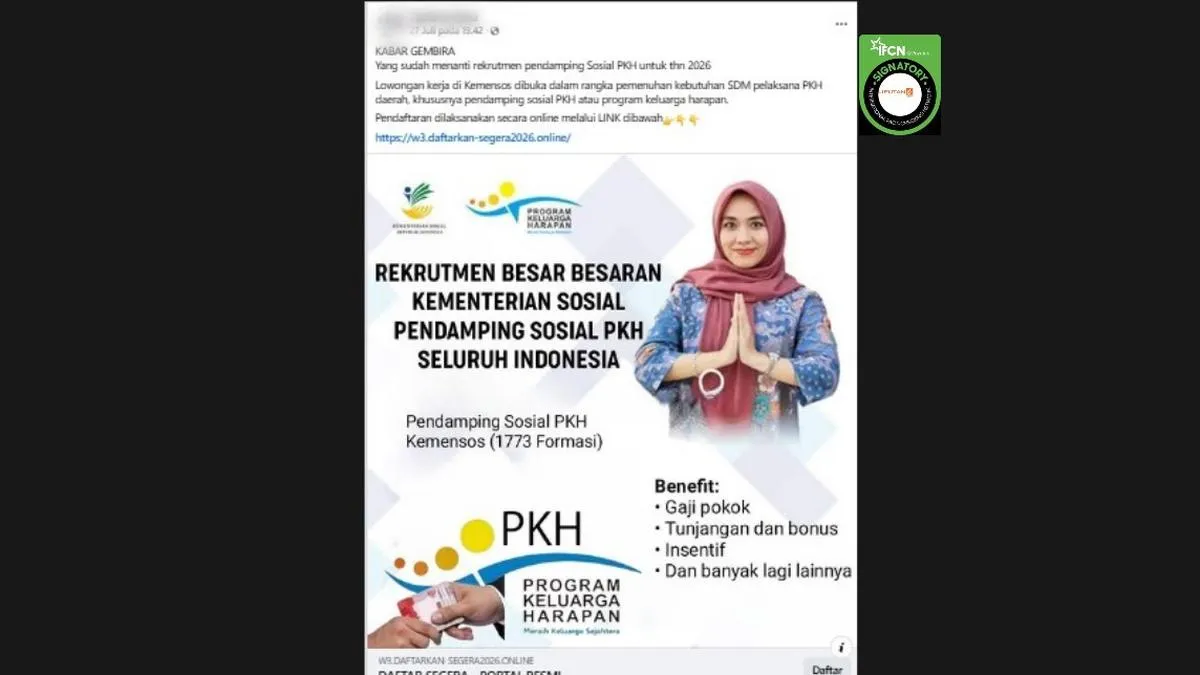 Kemensos Tegaskan Tidak Ada Link Pendaftaran Rekrutmen Pendamping PKH 2026