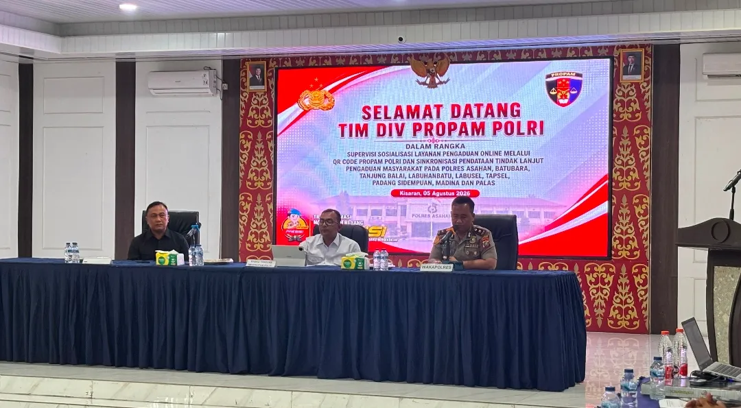 Wakapolres Tanjung Balai Ikuti Supervisi QR Code Yanduan Propam di Polres Asahan
