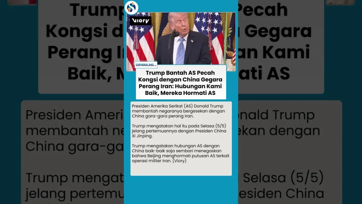 Trump Bantah AS Berselisih dengan China Terkait Operasi Militer di Iran
