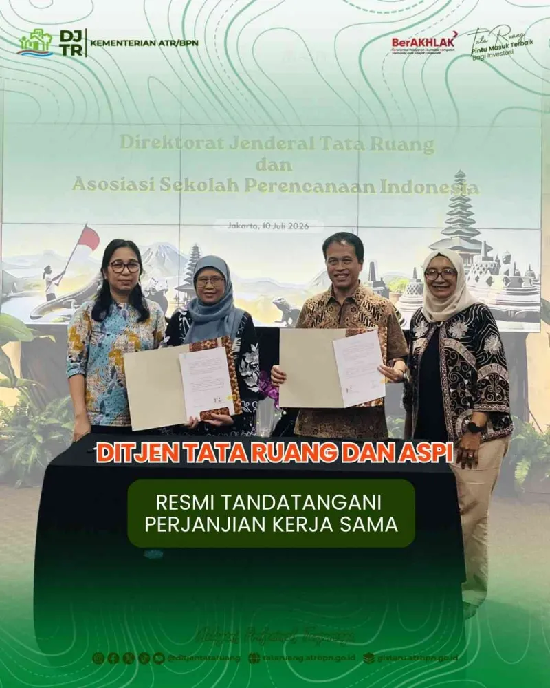Ditjen Tata Ruang dan ASPI Teken Perjanjian Kerja Sama Berlaku Lima Tahun