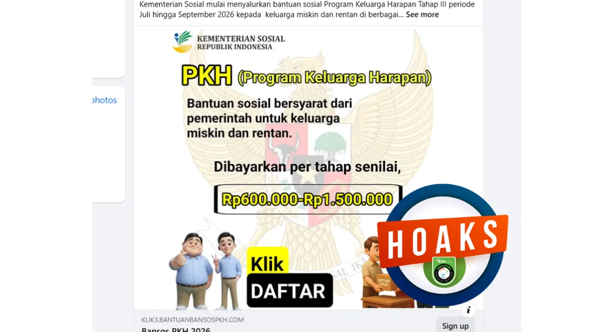 Hoaks Bansos PKH Rp 600.000–Rp 1,5 Juta Beredar, Tautan Pendaftaran Disebut Modus Phishing