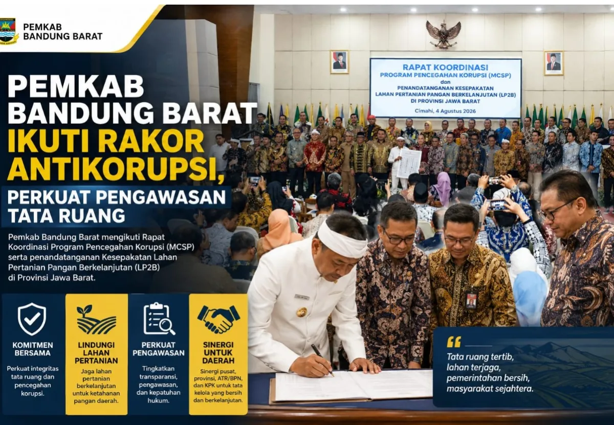 Pemkab Bandung Barat Perkuat Pengawasan Tata Ruang Usai Rakor Antikorupsi di Cimahi