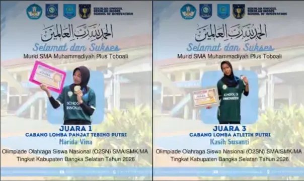 Torehkan Prestasi Gemilang, SMA Muhammadiyah Toboali Borong 6 Juara di O2SN SMA/SMK/MA se-Bangka Selatan 2026