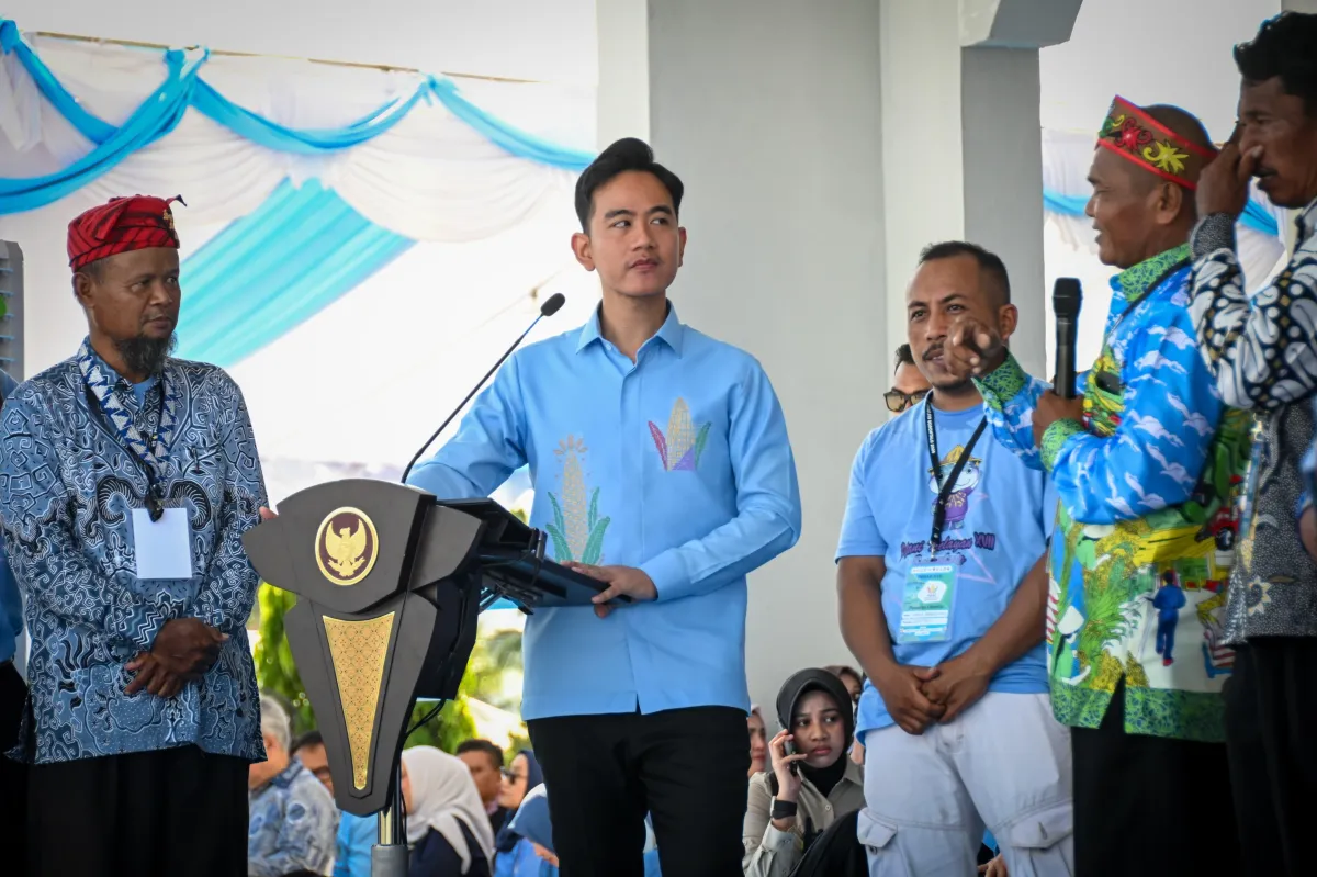 Wakil Presiden (Wapres) Gibran Rakabuming saat membuka Pekan Nasional (PENAS) Petani Nelayan XVII Tahun 2026 di GOR David Tony.