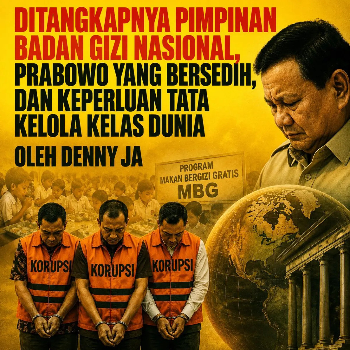 Denny JA: Ditangkapnya Pimpinan Badan Gizi Nasional, Prabowo yang Bersedih, dan Keperluan Tata Kelola Kelas Dunia