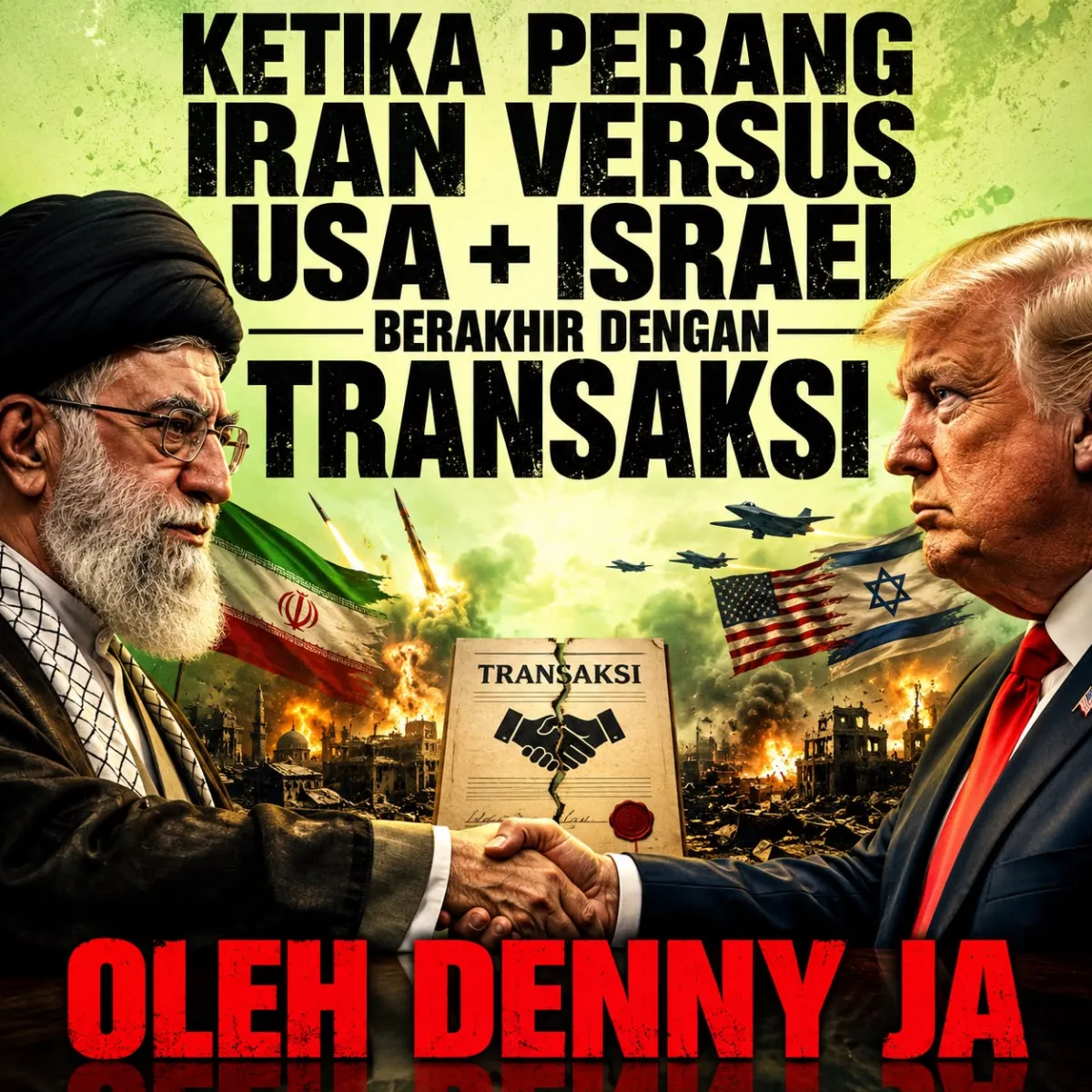 Ilustrasi perang AS-Israel vs Iran.