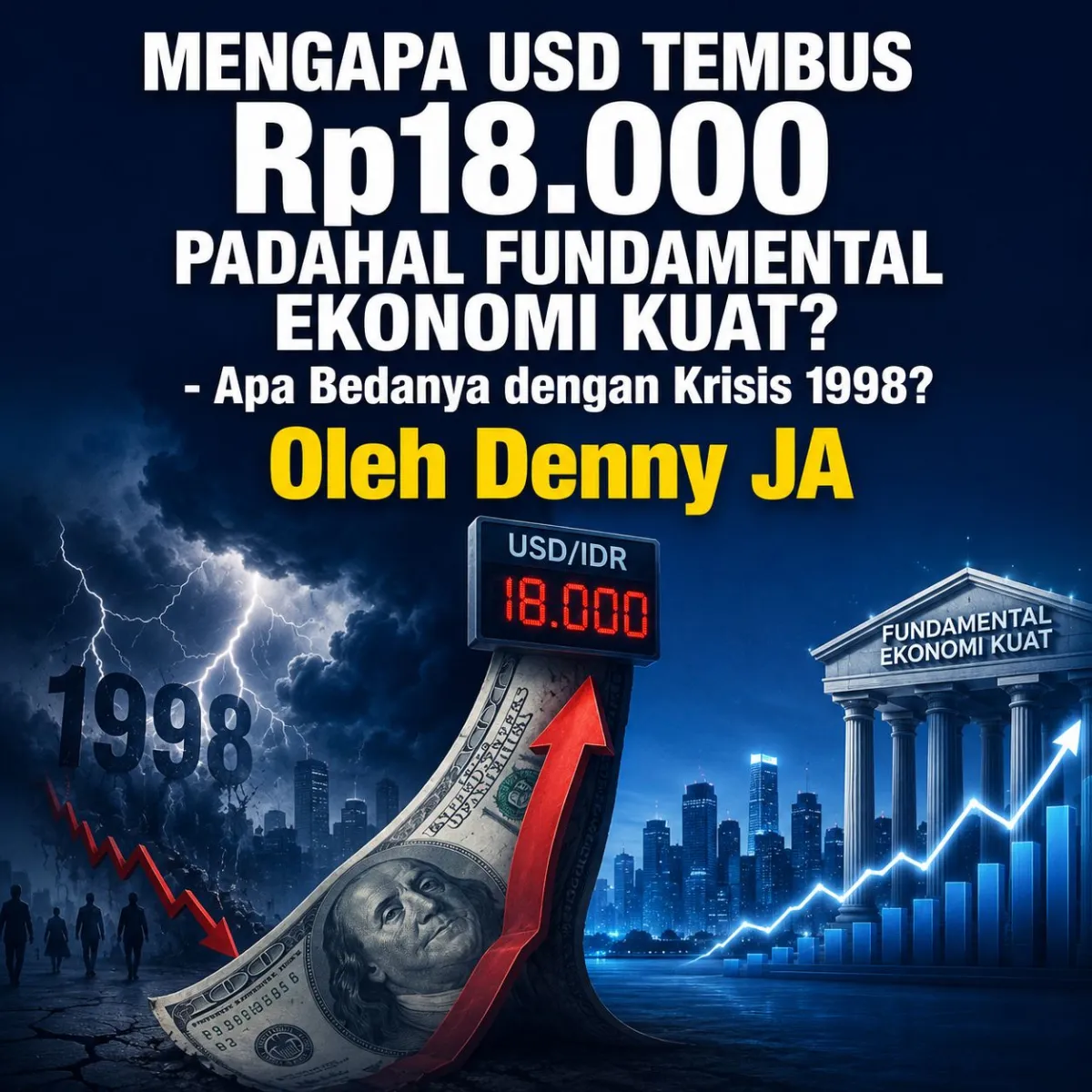 Denny JA: Mengapa USD Tembus Rp18.000 Padahal Fundamental Ekonomi Kuat?