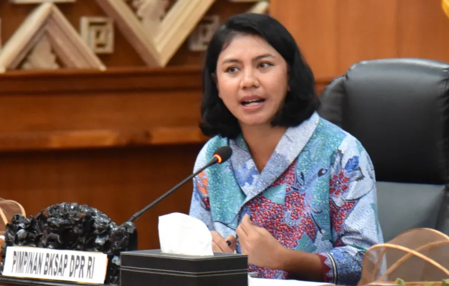 Wakil Ketua BKSAP DPR RI, Irine Yusiana Roba Putri dalam pertemuan delegasi BKSAP DPR RI dengan Gubernur Bali I Wayan Koster dan jajaran di Denpasar, Bali, Jumat (19/6/2026).