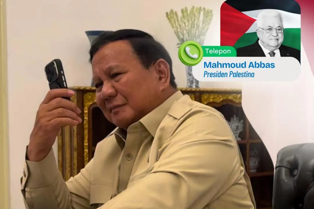 Presiden Prabowo Subianto menerima sambungan telepon dari Presiden Palestina, Mahmoud Abbas, di Jakarta pada Senin, 15 Juni 2026.